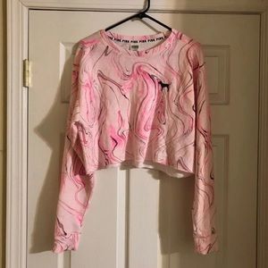 PINK cropped crewneck